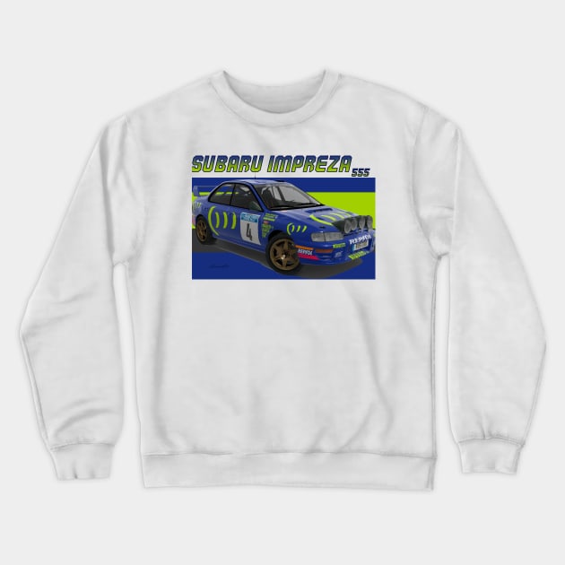 Subaru Impreza  555 Crewneck Sweatshirt by PjesusArt